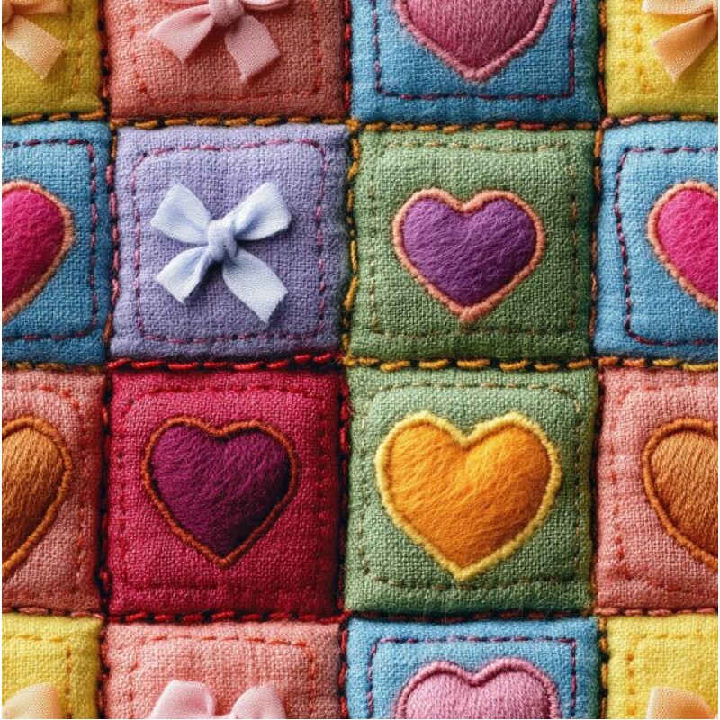 AG26 - TRICOL. HEART AND BOW - 100%ALGODÃO - A5929/001D
