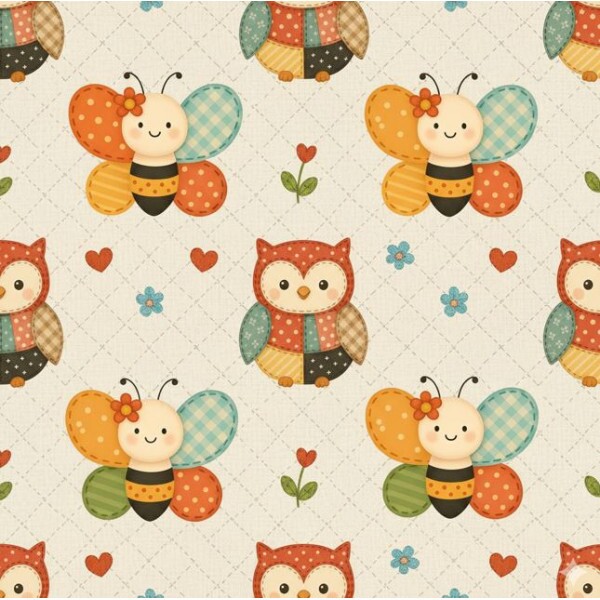 AG26 - TRICOL. GARDEN BUTTERFLIES - 100%ALGODÃO - A2406/001D