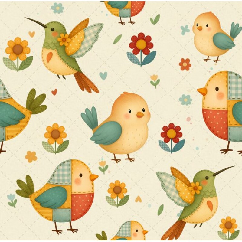 AG26 - TRICOL. GARDEN BIRDS - 100%ALGODÃO - A2408/001D