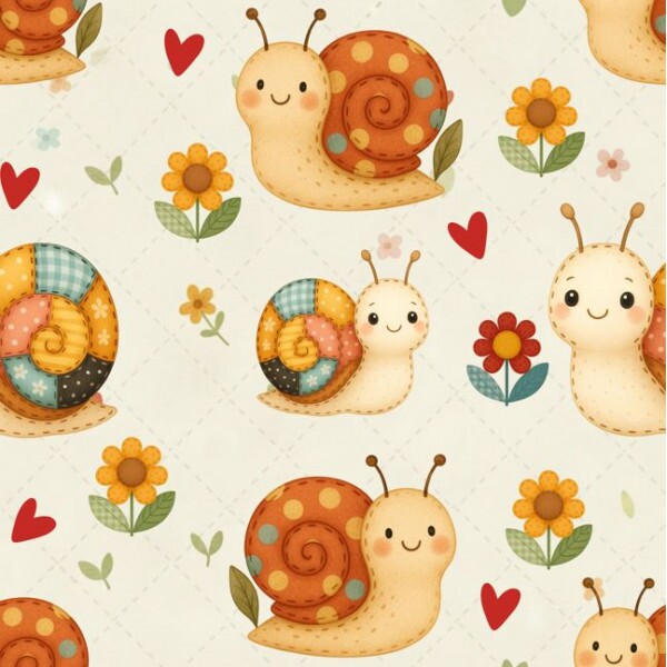 AG26 - TRICOL. GARDEN SNAILS - 100%ALGODÃO - A2409/001D