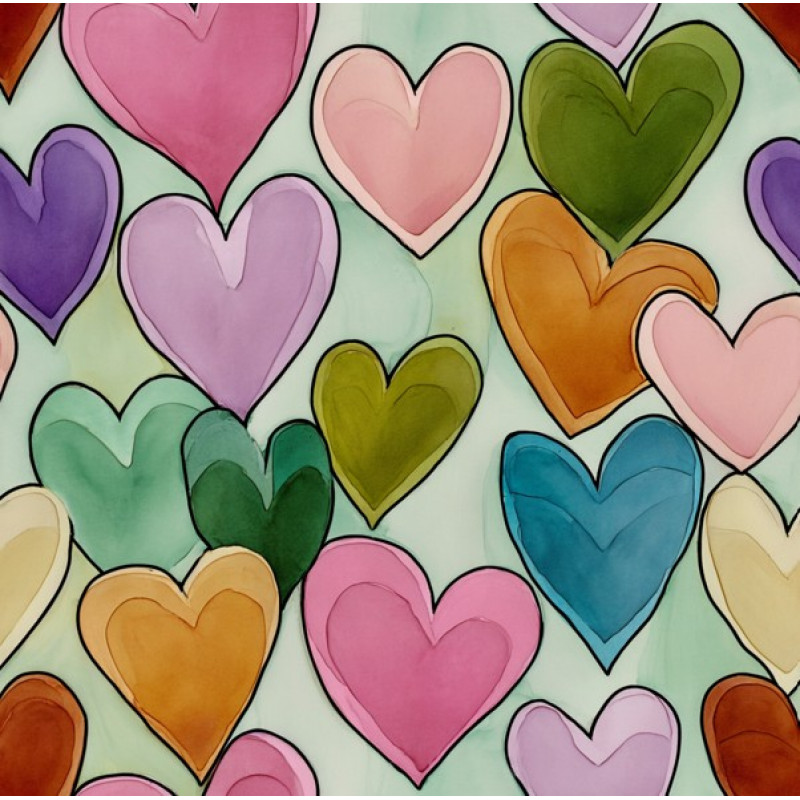 INFL26 - TRICOL. VIV CORAÇÕES - 100% ALGODÃO - A2768/001D - E15984