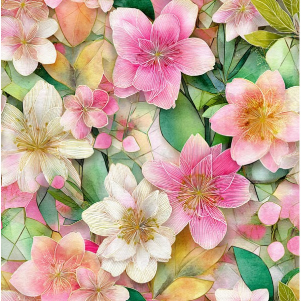 INFL26 - TRICOL. TR FLORES - 100% ALGODÃO - A2689/001D