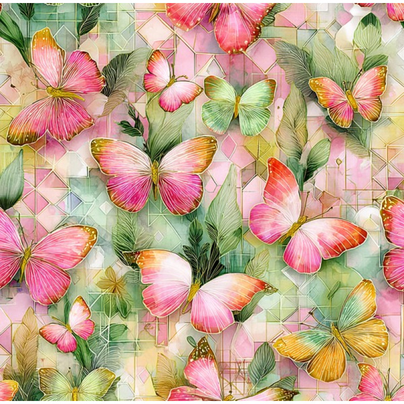 INFL26 - TRICOL. TR BORBOLETAS - 100% ALGODÃO - A2690/001D - E15971