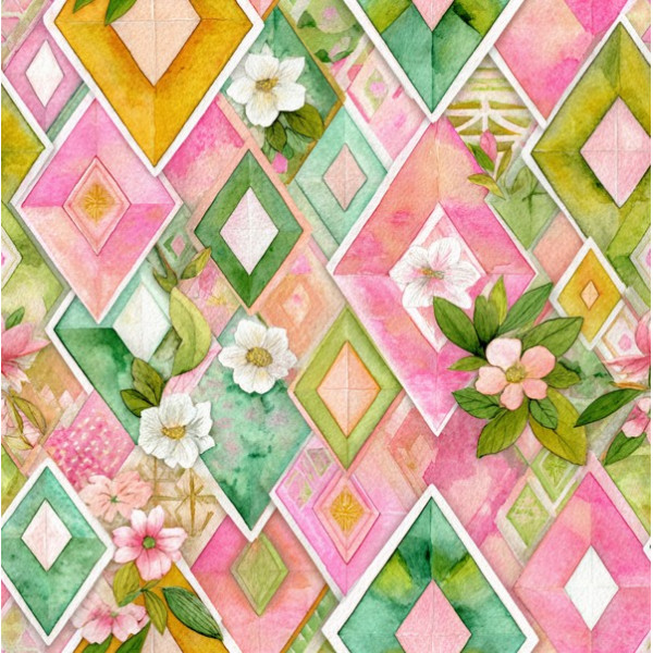 INFL26 - TRICOL. TR LOSANGOS - 100% ALGODÃO - A2691/001D - E15972