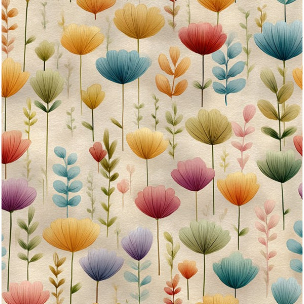 INFL26 - TRICOL. VI FLORZINHAS - 100% ALGODÃO - A2539/001D - E15979