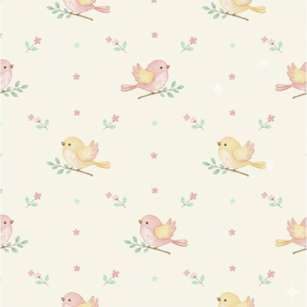 JL26 - TRICOL. BG PASSARINHOS - 100% ALGODÃO - A3631/001D