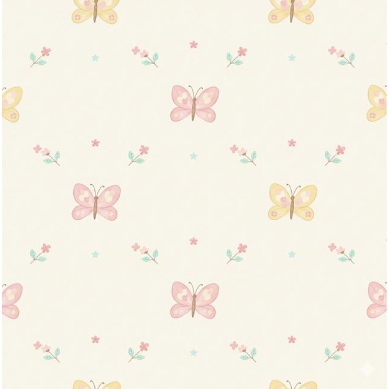 JL26 - TRICOL. BG BORBOLETAS - 100% ALGODÃO - A3632/001D