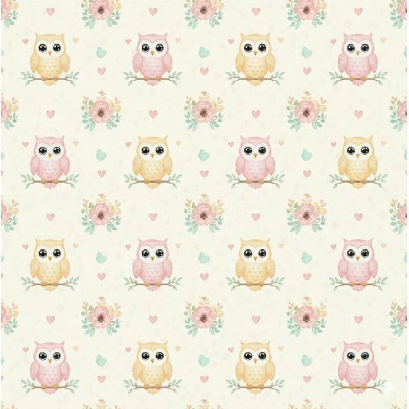 JL26 - TRICOL. BG CORUJAS - 100% ALGODÃO - A3633/001D