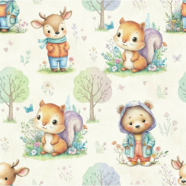 JL26 - TRICOL. FM ANIMAIS E FLORESTA - 100% ALGODÃO - A2200/001D