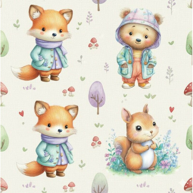 JL26 - TRICOL. FM ANIMAIS FOFOS - 100% ALGODÃO - A2201/001D