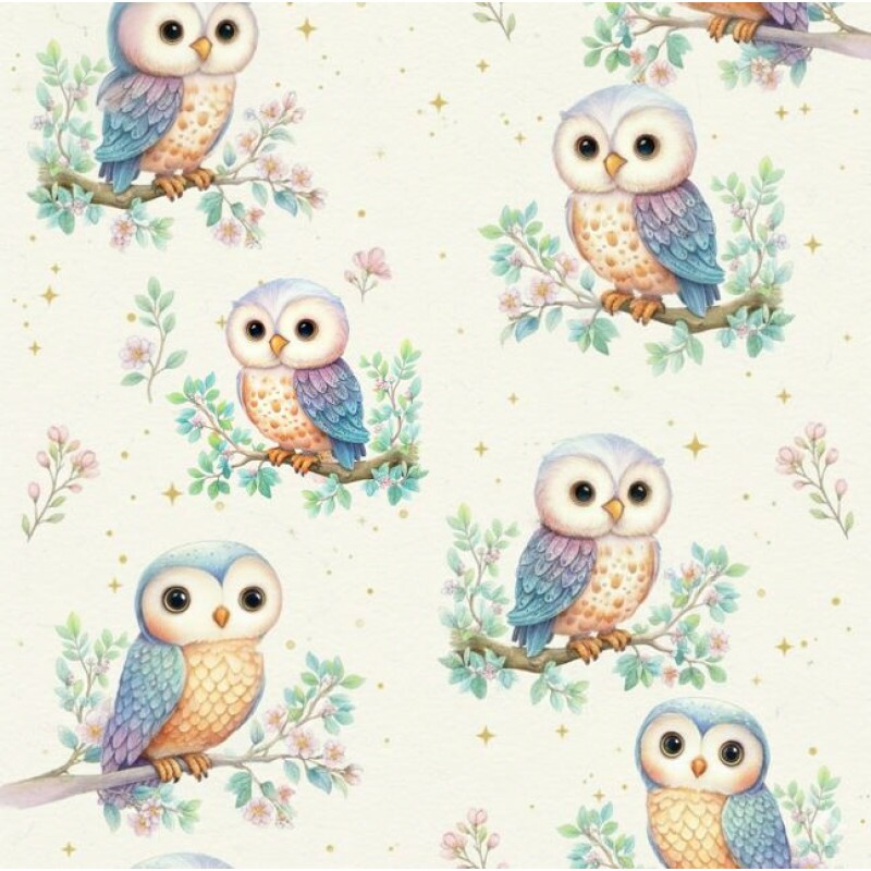 JL26 - TRICOL. FM CORUJAS - 100% ALGODÃO - A2202/001D