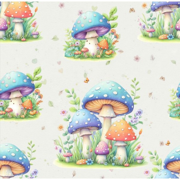 JL26 - TRICOL. FM COGUMELOS - 100% ALGODÃO - A2203/001D