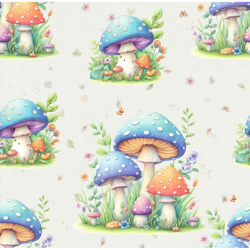 JL26 - TRICOL. FM COGUMELOS - 100% ALGODÃO - A2203/001D