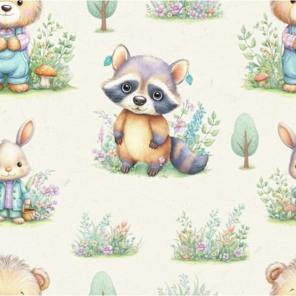 JL26 - TRICOL. FM AMIGOS DO GUAXINIM - 100% ALGODÃO - A2204/001D