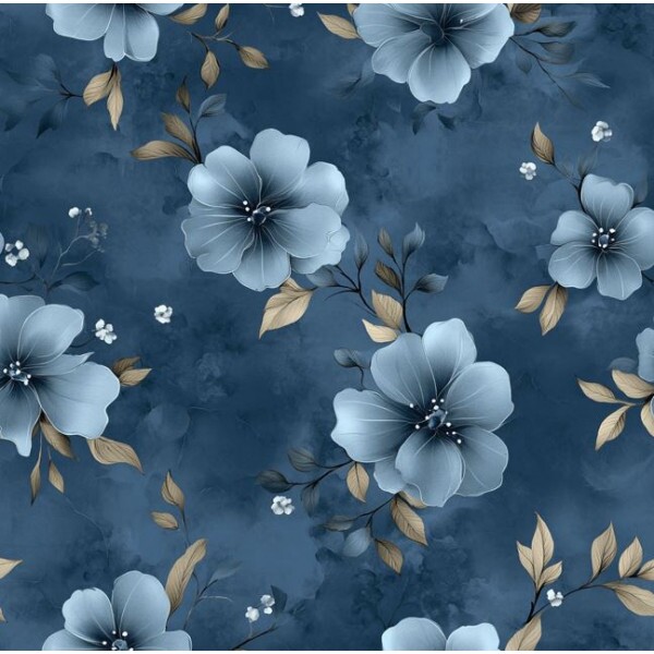 JL26 - TRICOL. MI FLORES AZUIS - 100% ALGODÃO - A3237/001D