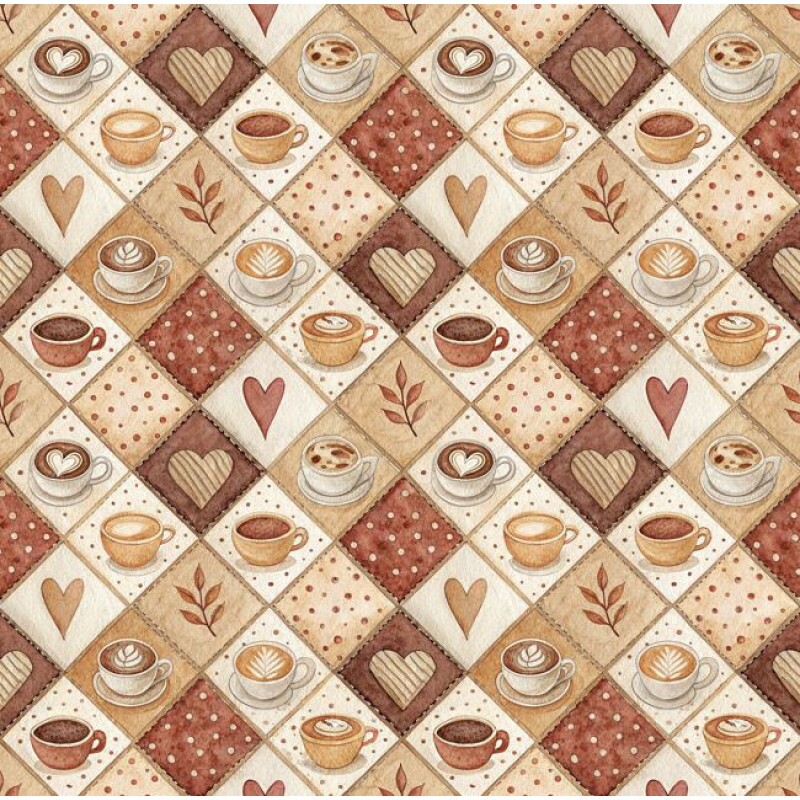 JL26 - TRICOL. CAFÉ COM CORAÇÃO - 100% ALGODÃO - A3402/001D