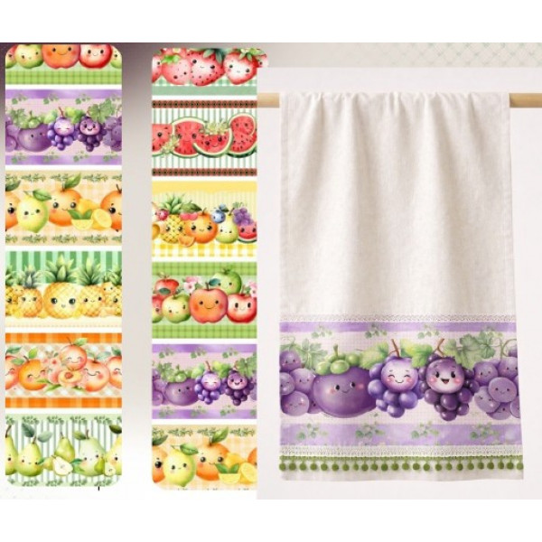 JN26 - TRICOL. BARRADO FRUTINHAS 100% ALGODÃO - 93368/001D