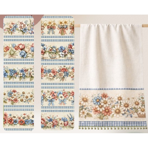 JN26 - TRICOL. BARRADO FLORAL COUNTRY - 100% ALGODÃO 95373/001D