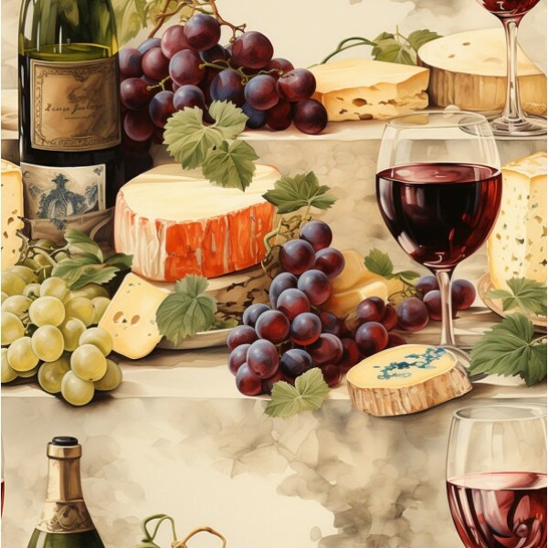 MI26 - TRICOL. VINHO E UVAS - 100% ALGODÃO - A0717/001D