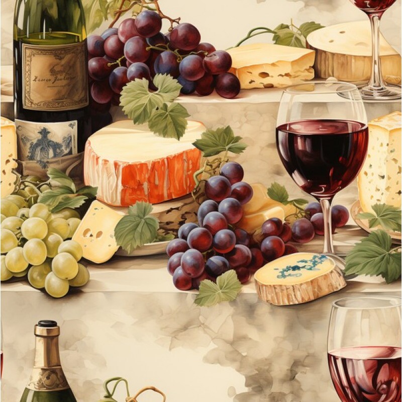 MI26 - TRICOL. VINHO E UVAS - 100% ALGODÃO - A0717/001D