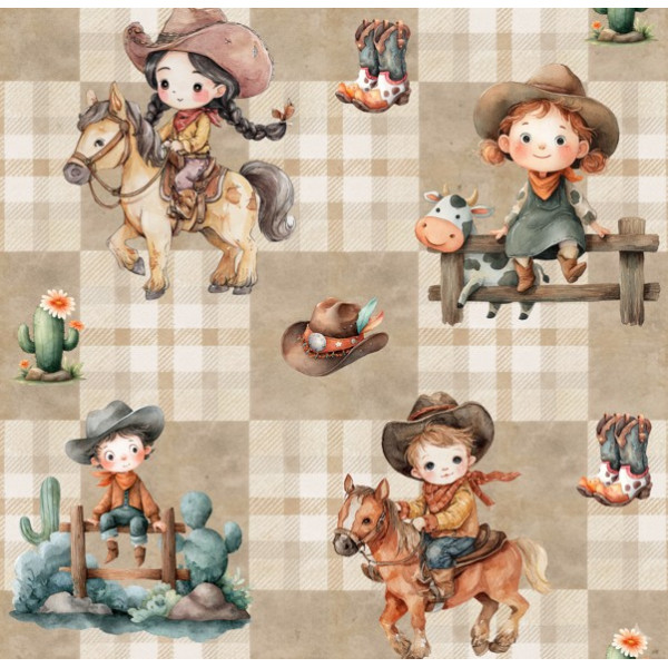 JN26 - TRICOL. CW CAVALOS E CERCAS - 100% ALGODÃO - A2196/001D