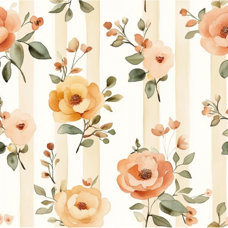 JN26 - TRICOL. OS  FLORES ORANGE - 100% ALGODÃO - A1058/001D