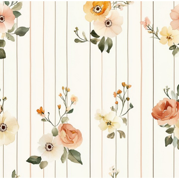 JN26 - TRICOL. OS FLORES NAS RISCAS - 100% ALGODÃO - A1052/001D