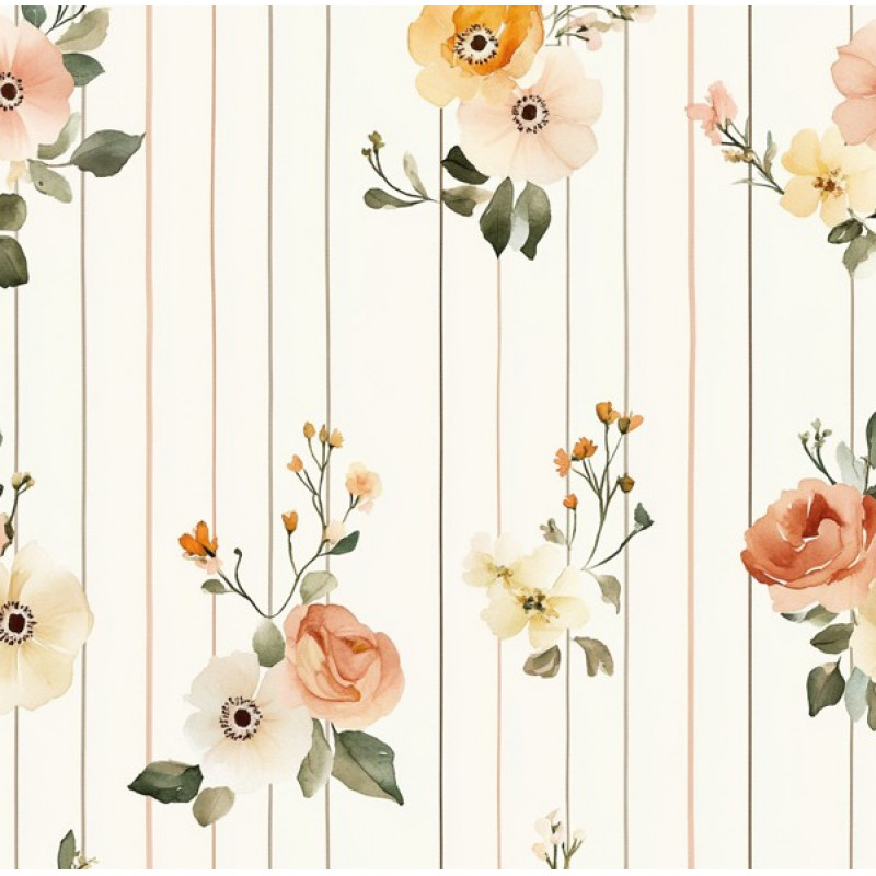 JN26 - TRICOL. OS FLORES NAS RISCAS - 100% ALGODÃO - A1052/001D