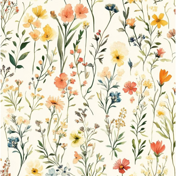 JN26 - TRICOL. OS FLORES DO CAMPO  - 100% ALGODÃO - A1053/001D