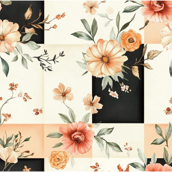 JN26 - TRICOL. OS FLORES EM PATCH  - 100% ALGODÃO - A1059/001D