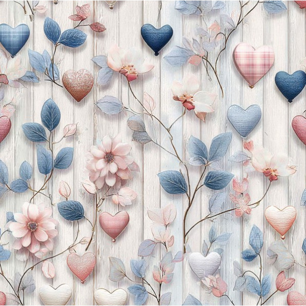 JN26 - TRICOL. SL CORAÇÃO NA MADEIRA - 100% ALGODÃO - A3051/001D