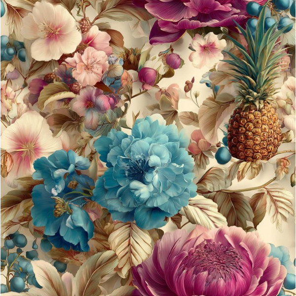 JN26 - TRICOL. TC FLOR E ABACAXI - 100% ALGODÃO - A3122/001D