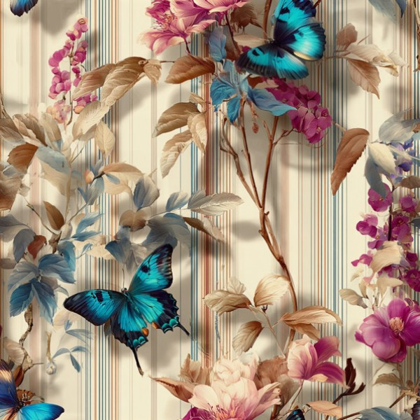 JN26 - TRICOL. TC BORBOLETAS - 100% ALGODÃO - A3126/001D