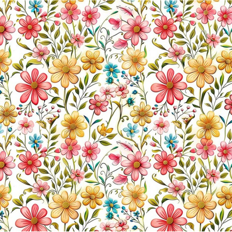 TRIC. EST. JARDIM HAPPINESS - 100% ALGODÃO -  92572-001