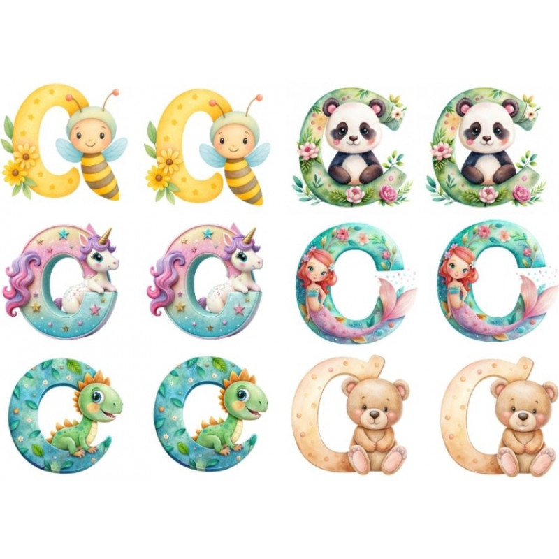 ESTAMPA FÁCIL 20cm x 14cm - LETRA - C