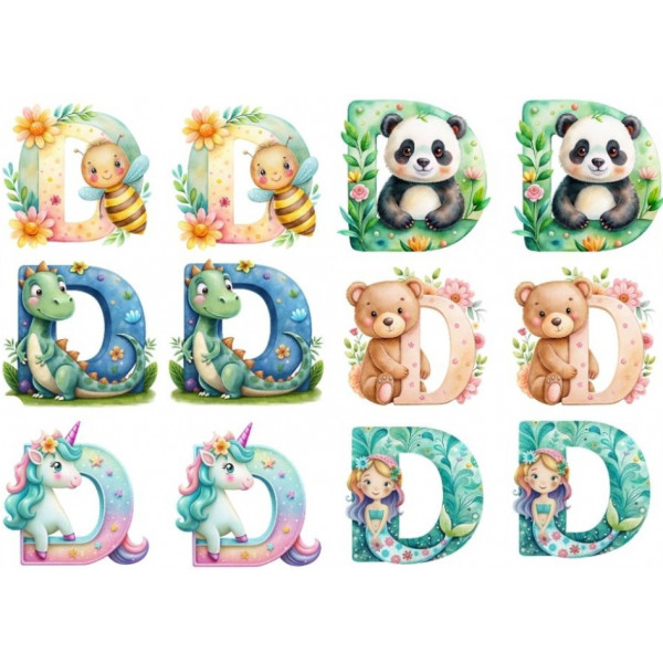 ESTAMPA FÁCIL 20cm x 14cm - LETRA - D