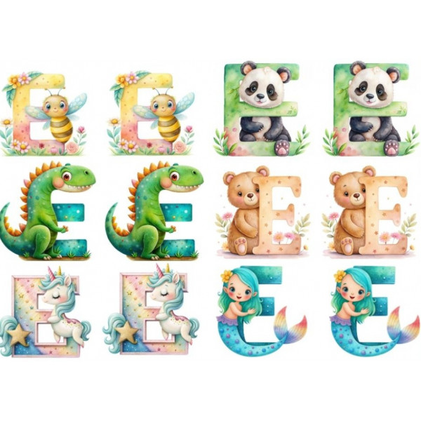 ESTAMPA FÁCIL 20cm x 14cm - LETRA - E