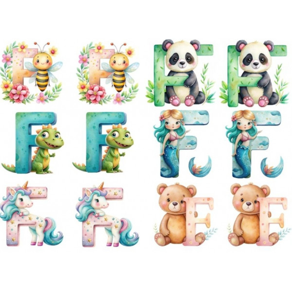 ESTAMPA FÁCIL 20cm x 14cm - LETRA - F