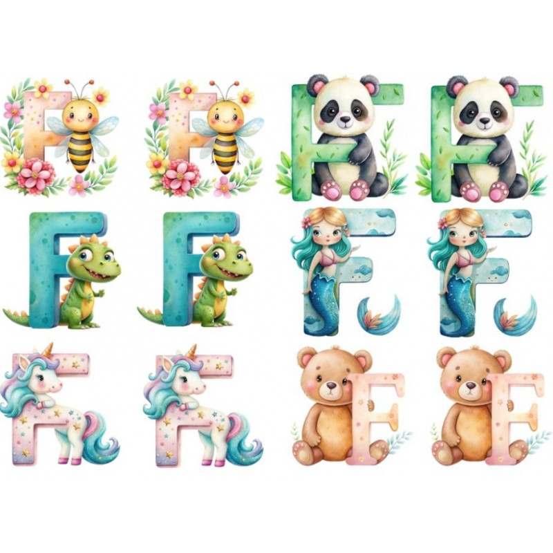 ESTAMPA FÁCIL 20cm x 14cm - LETRA - F