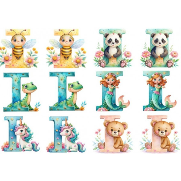 ESTAMPA FÁCIL 20cm x 14cm - LETRA - I