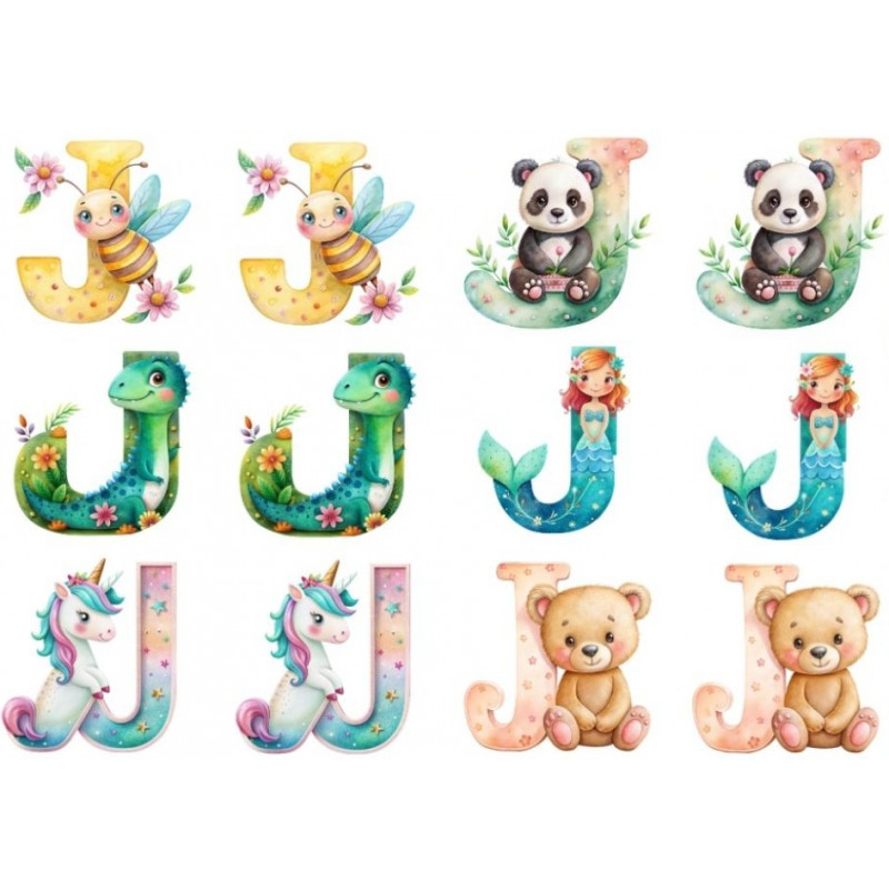 ESTAMPA FÁCIL 20cm x 14cm - LETRA - J