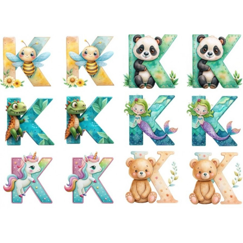 ESTAMPA FÁCIL 20cm x 14cm - LETRA - K