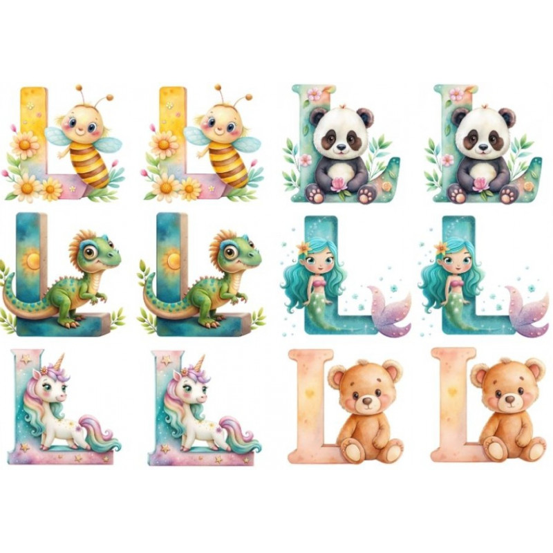 ESTAMPA FÁCIL 20cm x 14cm - LETRA - L