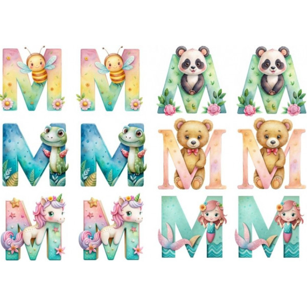 ESTAMPA FÁCIL 20cm x 14cm - LETRA - M