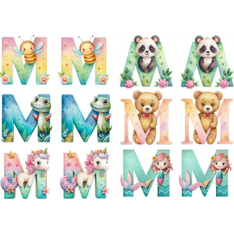 ESTAMPA FÁCIL 20cm x 14cm - LETRA - M