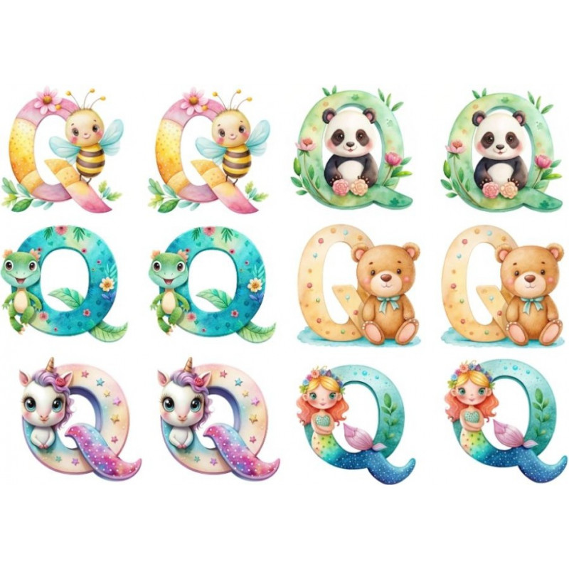 ESTAMPA FÁCIL 20cm x 14cm - LETRA - Q