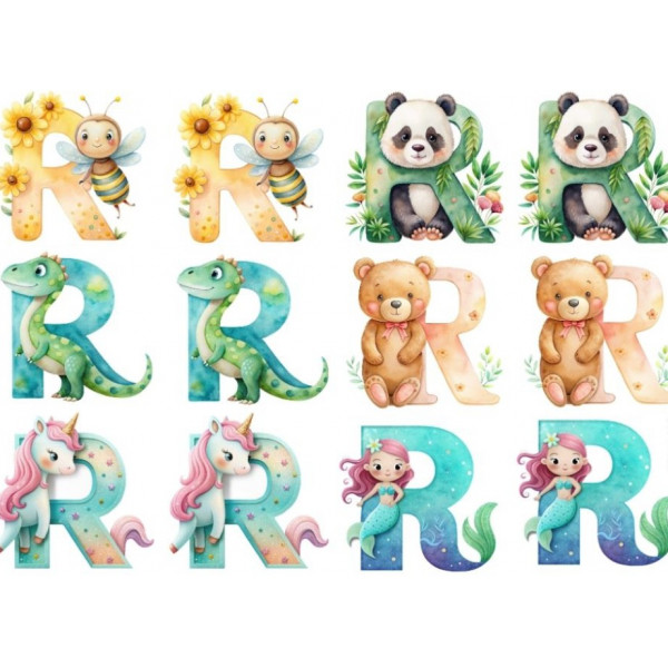 ESTAMPA FÁCIL 20cm x 14cm - LETRA - R