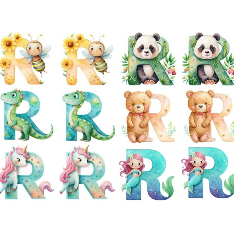 ESTAMPA FÁCIL 20cm x 14cm - LETRA - R