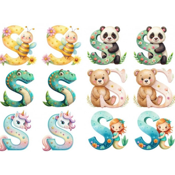 ESTAMPA FÁCIL 20cm x 14cm - LETRA - S