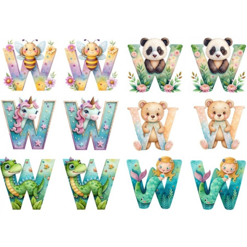 ESTAMPA FÁCIL 20cm x 14cm - LETRA - W